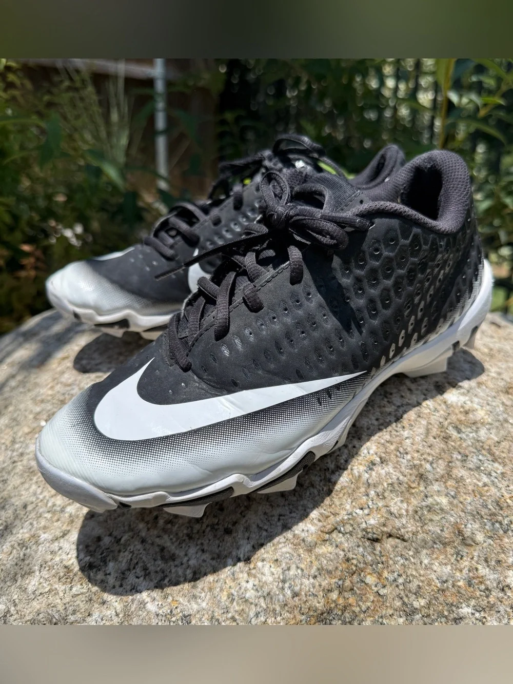 Nike Alpha Huarache Varsity Keystone Baseball Cleats Black White Mens 7 Athletic